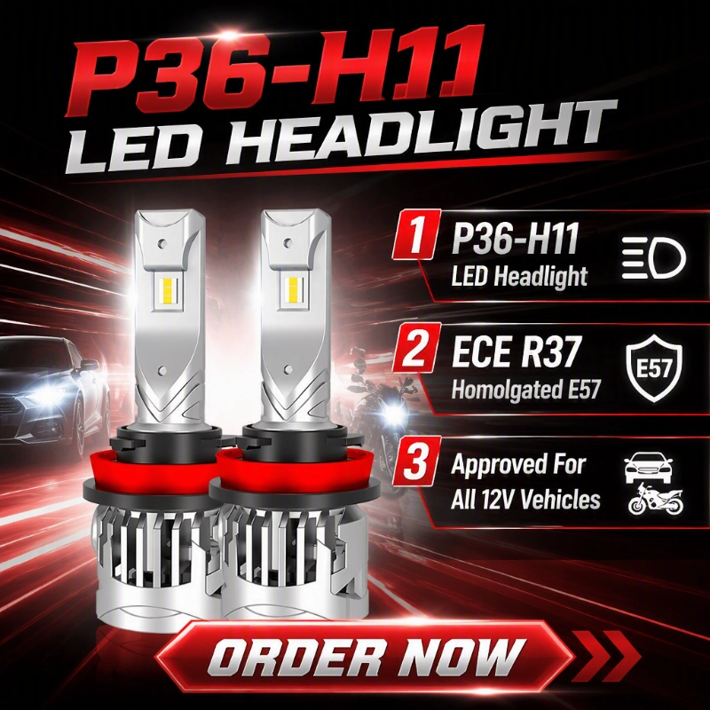 Luxfighter lansira žarnico LED za žaromete P36 H11 s certifikatom ECE R37